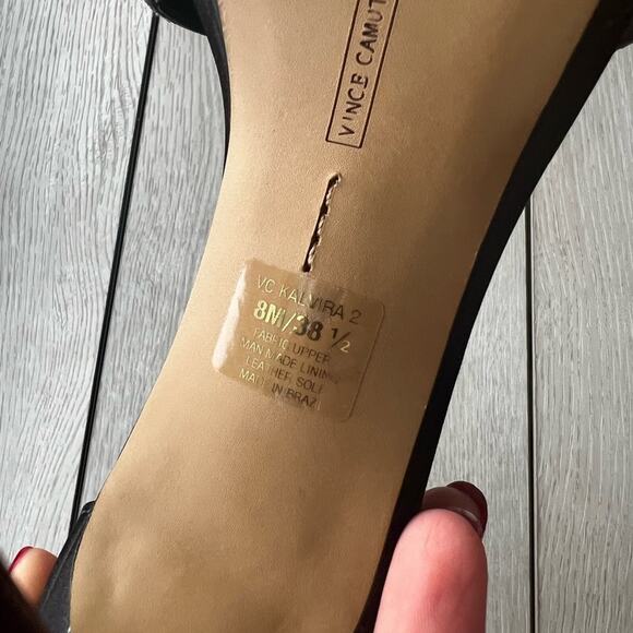 Vince Camuto Kalvira Black Rhinestone strappy sandal heels size 8 - Picture 6 of 7